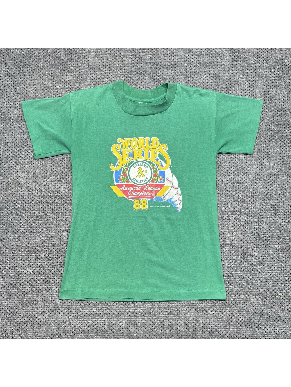 Vintage 1988 Oakland Athletics World Series Champions Baseball T-Shirt X-Small